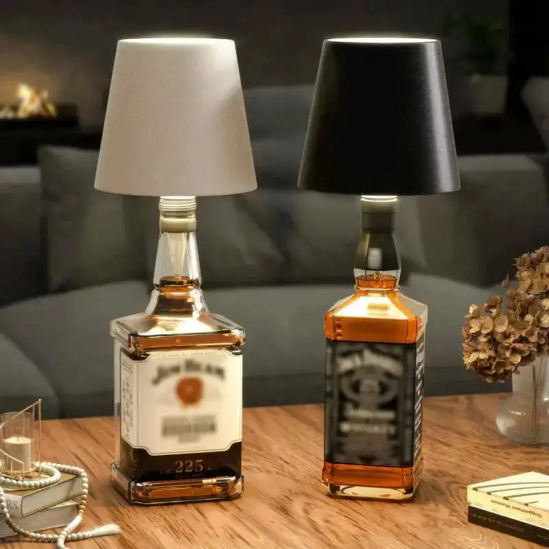 Wine Bottle LED Wireless Table Lamp | 3-Color Dimmable USB LED Table Lamp Qme