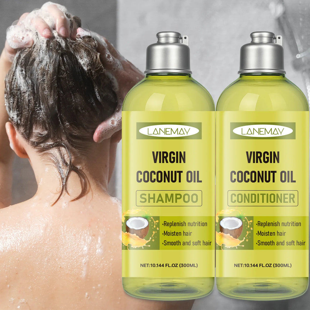 Lanemay Virgin Coconut Oil Shampoo & Conditioner Set Shampoo & Conditioner Set Qst Nourishing