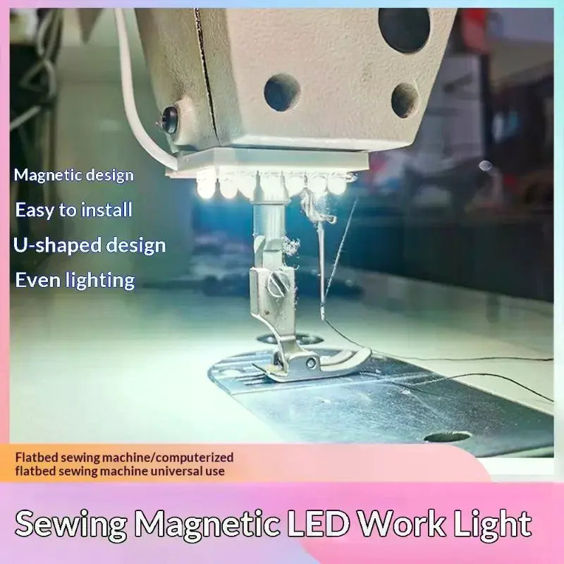 Magnetic Base LED Sewing Machine Light | Flicker-Free Gooseneck LED Sewing Lamp Qme