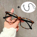 VOPHA Square Reading Glasses +1.0–+3.0 with Strap & Spring Hinge Reading Glasses Qst Tortioise +300