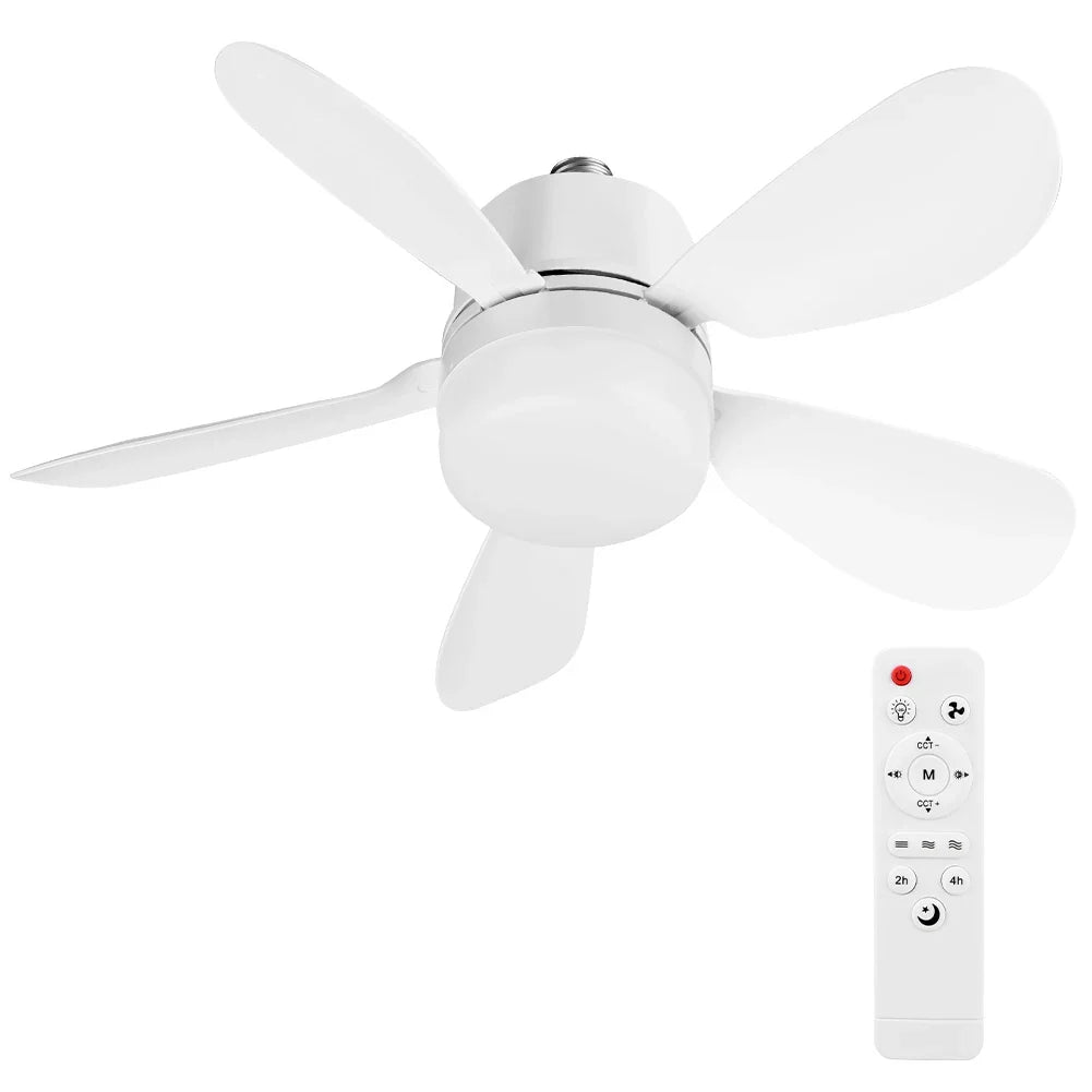 Silent Ceiling Fan with LED Light & Remote Control – E26/E27 LED Ceiling Fan Qme 30W 420mm