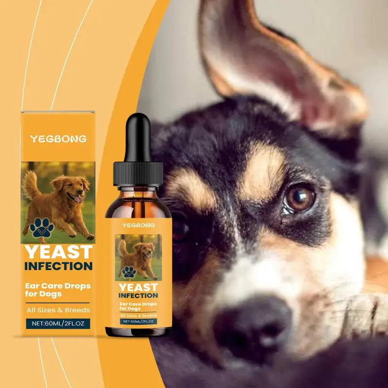 Yegbong Pet Ear Cleaning Drops – Wax & Odor Control 60ml Pet Ear Cleaner Qme