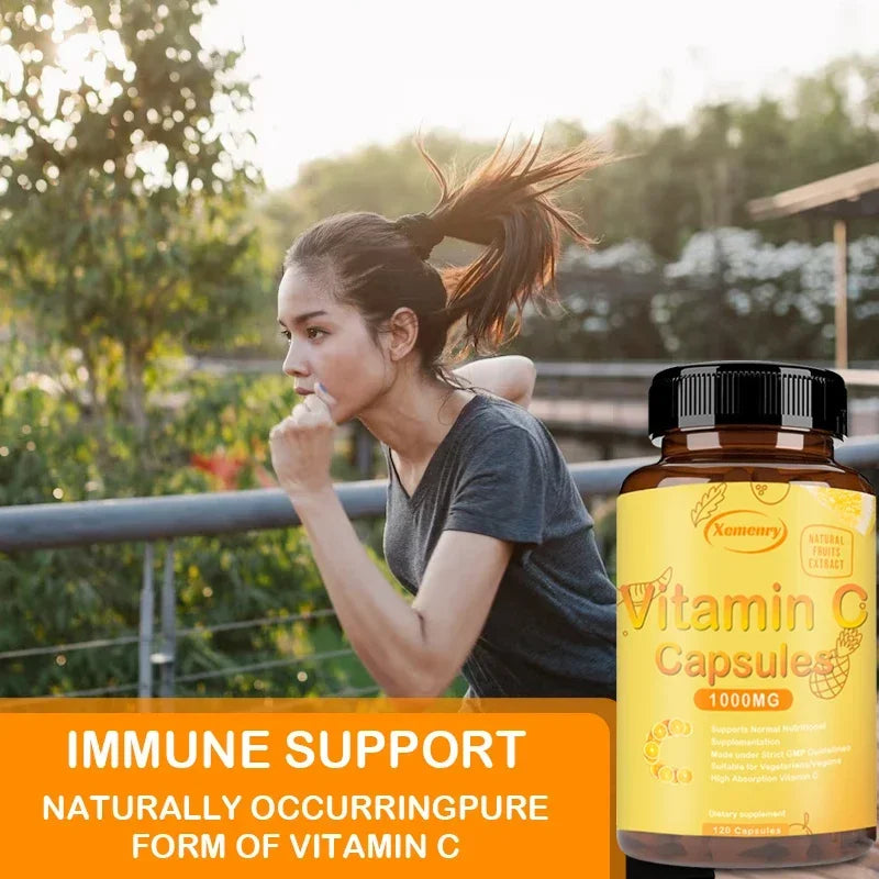 Xemenry Vitamin C 1000mg Capsules – Immune & Skin Support Vitamin Supplement Qst