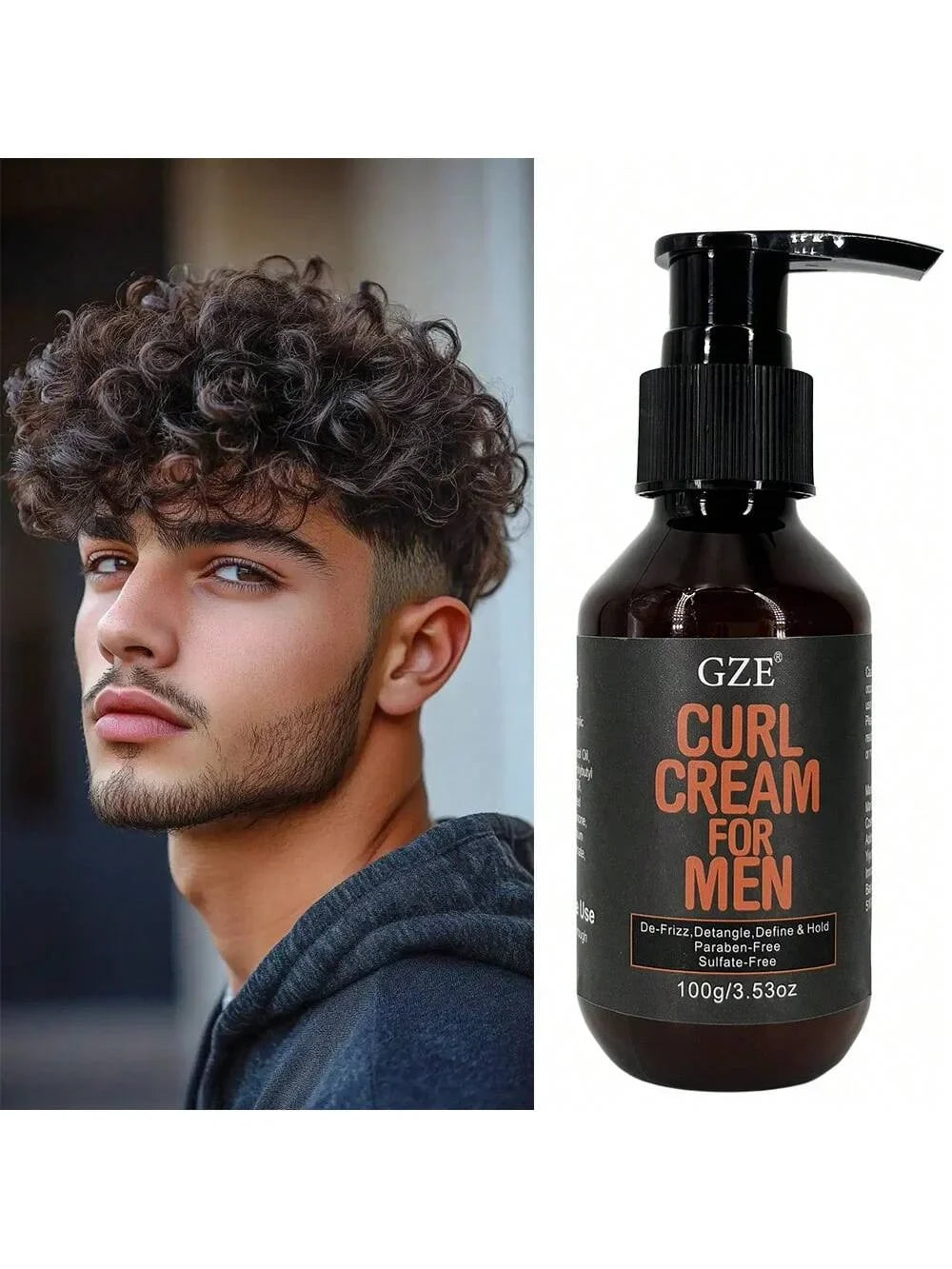 GZE MEN Castor Oil Curl Defining Cream – Hydrate & Shine Curl Defining Cream Qme