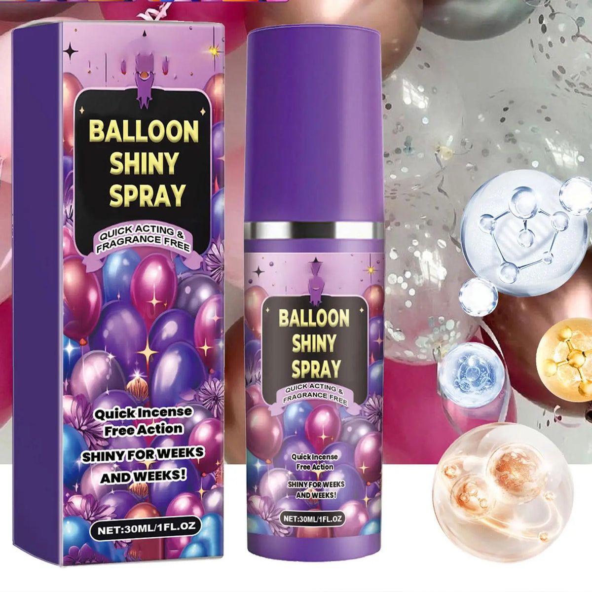 Balloon Shine Spray 30ml – Glossy Party Decoration Finish Balloon Shine Spray Qme