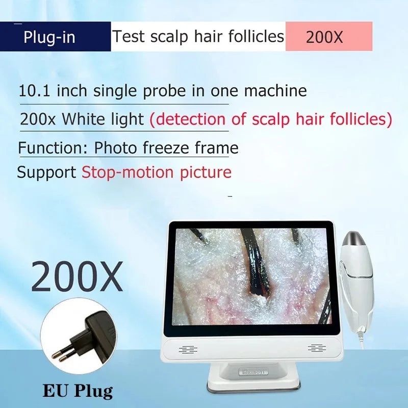 HD Hair Scalp Camera & Digital Skin Analyzer – 10" Screen Scalp Skin Analyzer Qst 200X-With Box-EU