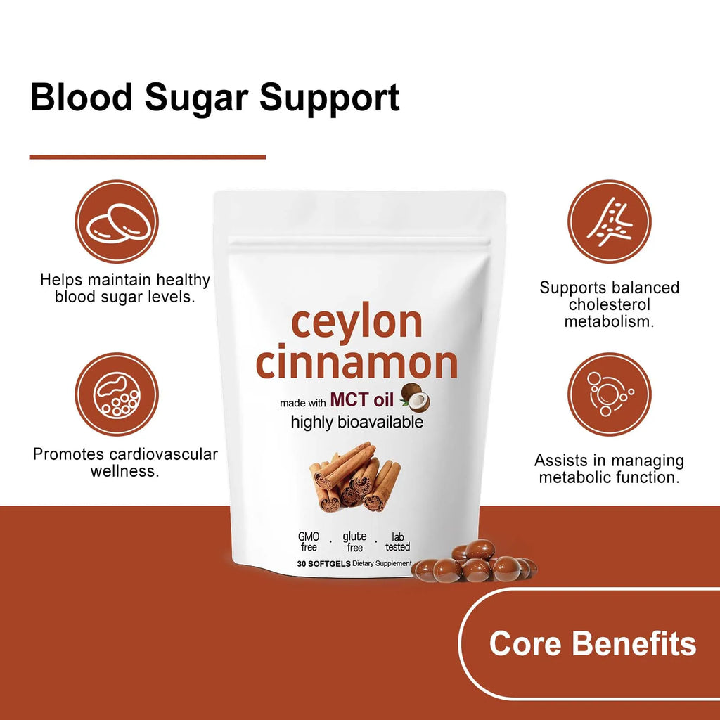 Docteat Ceylon Cinnamon Softgels – 30 Capsules | Daily Wellness Herbal Supplement Qst