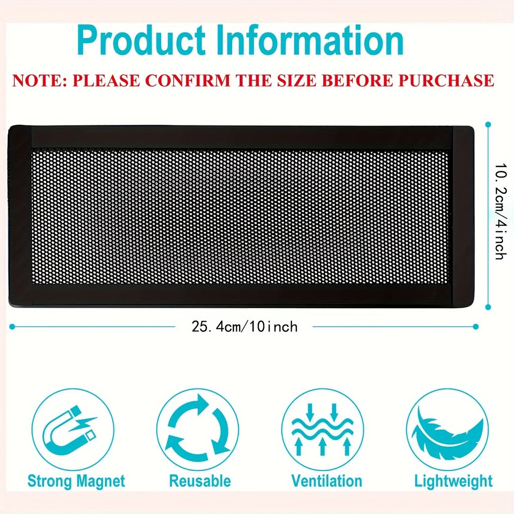 4-Pack Magnetic Vent Covers 4x10 – PVC Mesh Dust & Pest Guard Magnetic Vent Cover Qme