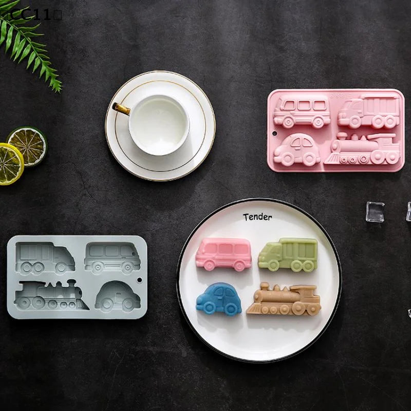 Vehicle Silicone Mold – Car & Train Crayon Making 4/6/8 Cavity Silicone Craft Mold Qme