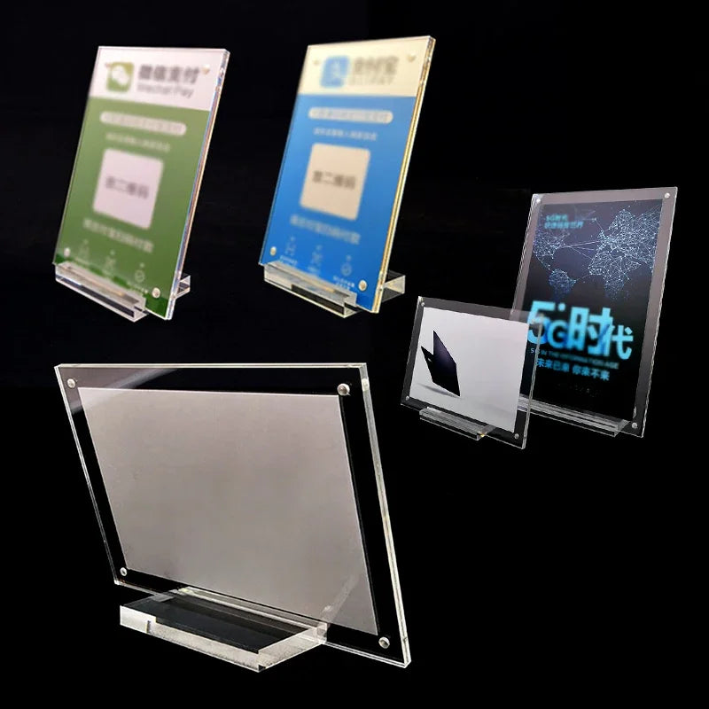Acrylic Display Stand – Photo Frame & Table Card Sign | 5 Colors Acrylic Display Stand Qme