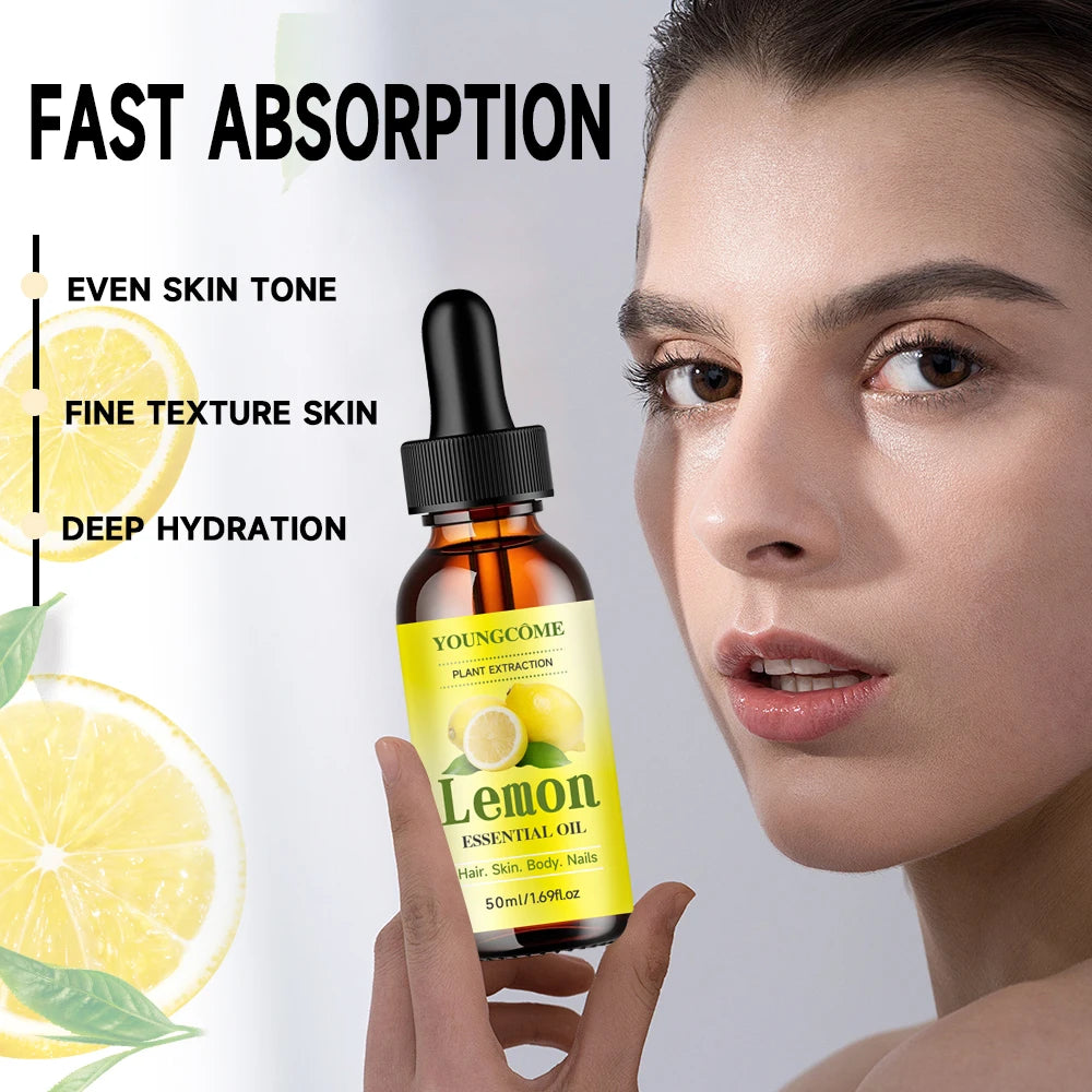 YOUNGCOME Lemon Essential Oil – Face & Hair Moisturizing Serum Face & Hair Serum Qst