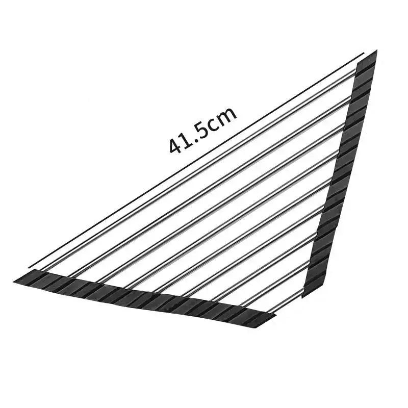 Roll-Up Triangle Dish Drying Rack | Corner Sink Organizer Dish Drying Rack Qme Black