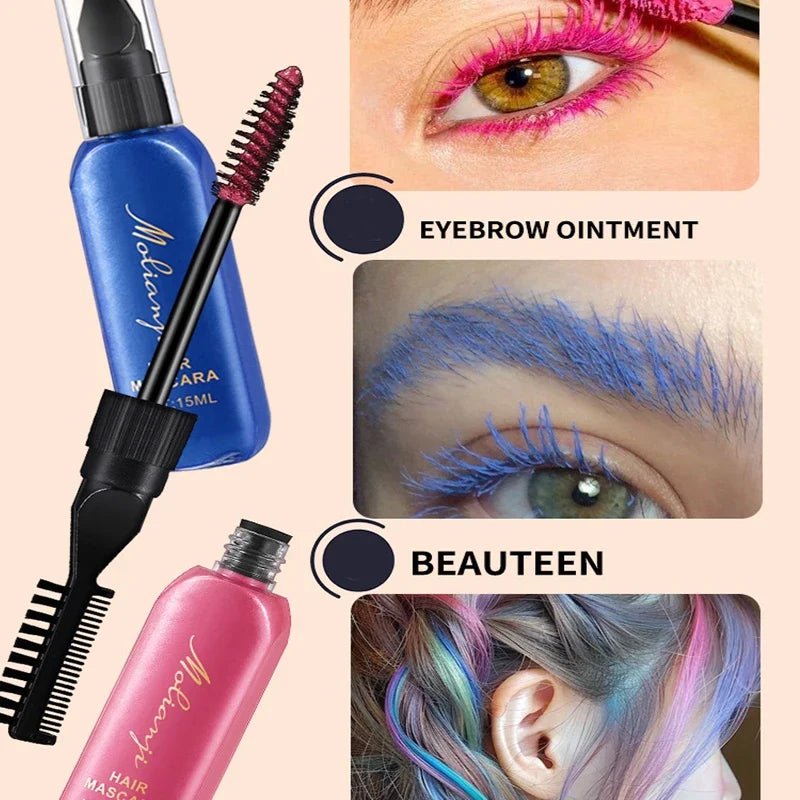 Disposable Hair Dye Highlight Mascara – 8 Colors | Dual-Use Hair Dye Mascara Qme