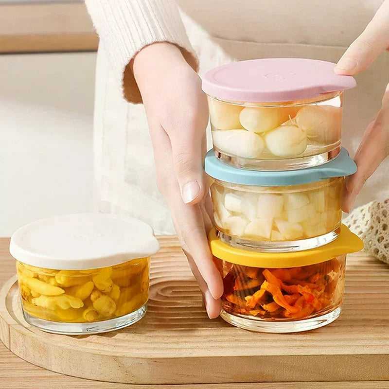 Borosilicate Glass Round Food Storage Container – Microwave Safe Glass Storage Container Qme