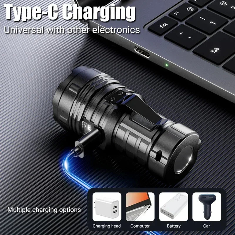 USB Rechargeable EDC Keychain Flashlight 1000LM UV LED Torch LED Keychain Flashlight Qst