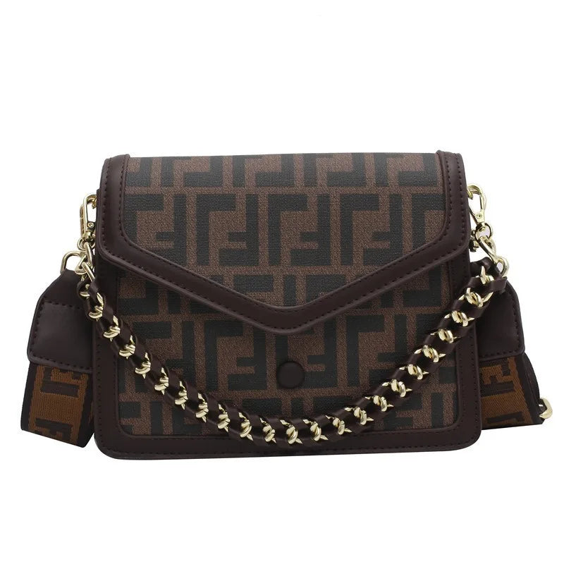 Retro Letter Print Mini Crossbody Bag | Stylish PU Shoulder Bag Mini Crossbody Bag Qme