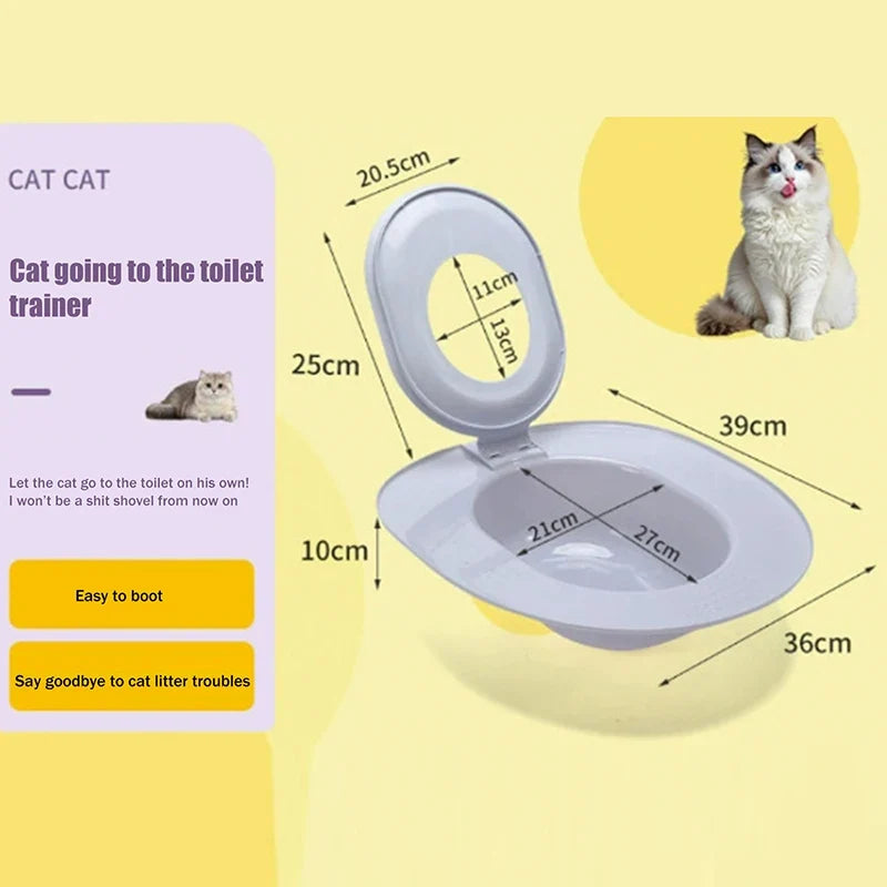 Reusable Cat Toilet Training Kit – Easy-Clean Seat Trainer Cat Toilet Trainer Qme A2