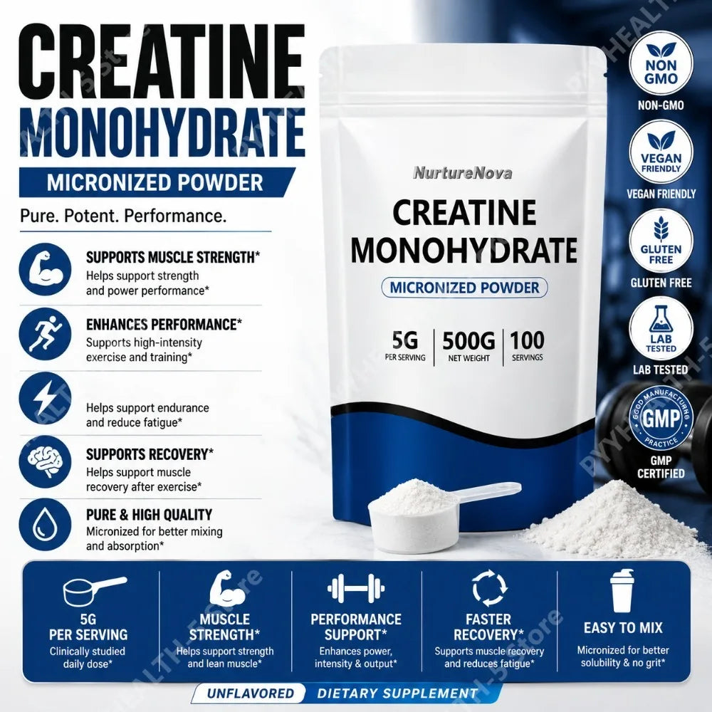 Micronized Creatine Monohydrate Powder 500g – 100 Servings Creatine Supplement Qst