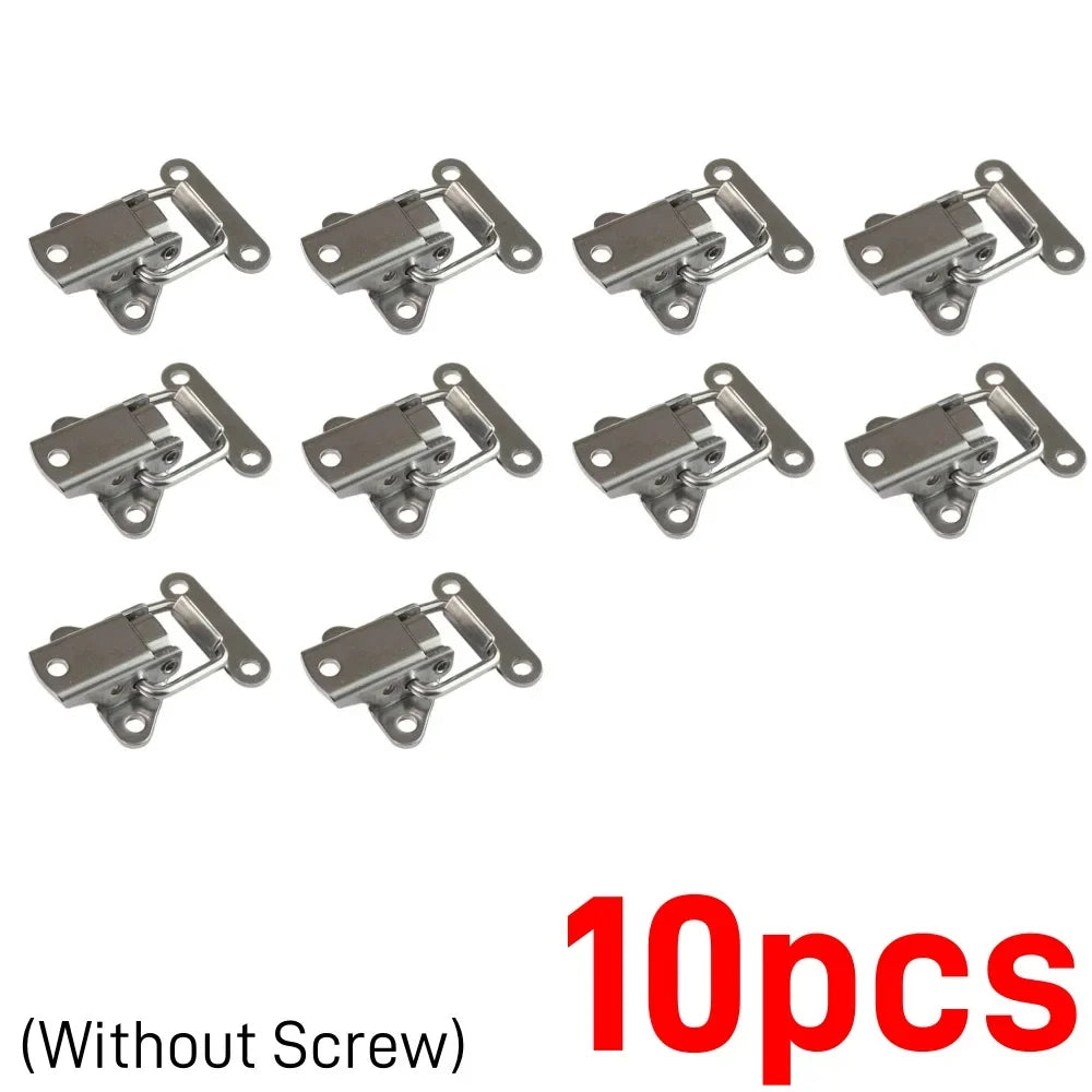 10-Pack Stainless Steel Cabinet Latch Hasp | Storage Box Lock Cabinet Latch Hasp Qme 10pcs