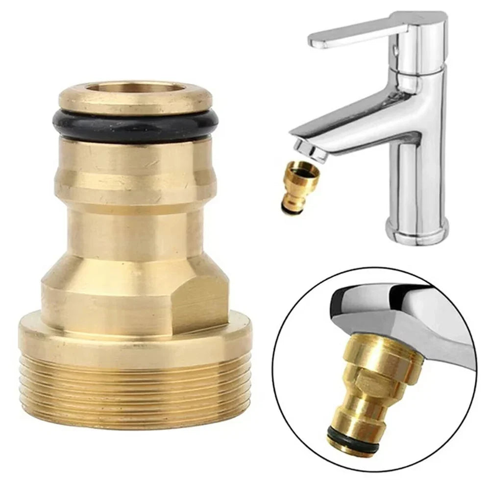 Brass Faucet Adapter – Universal Tap Connector for Hose & Garden Faucet Tap Adapter Qme