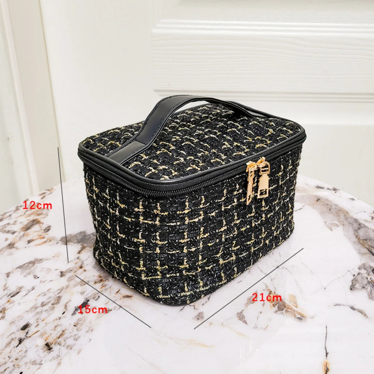 Double Layer Large Capacity Cosmetic Makeup Bag Organizer Cosmetic Organizer Bag Qme