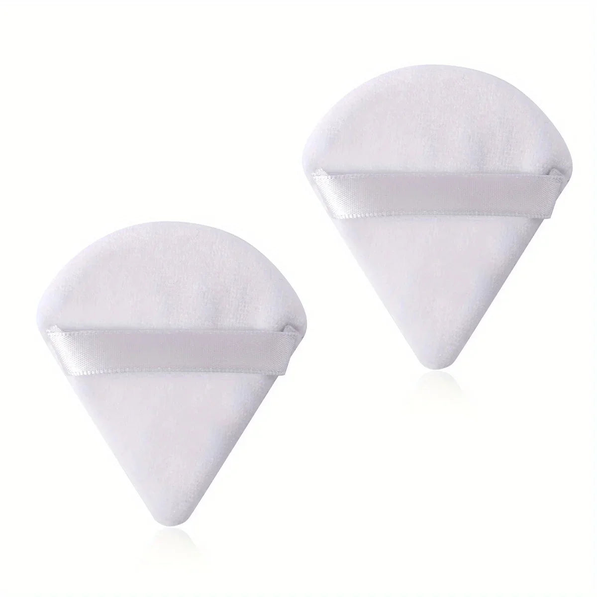 Triangular Fan-Shaped Powder Puff Sponge Finger Pad Powder Puff Sponge Qme White