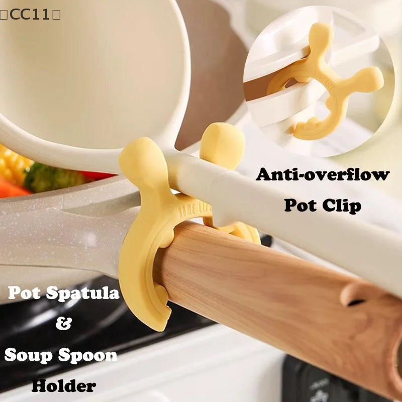 Deer Ear Silicone Spatula Holder & Pot Clip – Spoon Rest Silicone Spoon Rest Qme