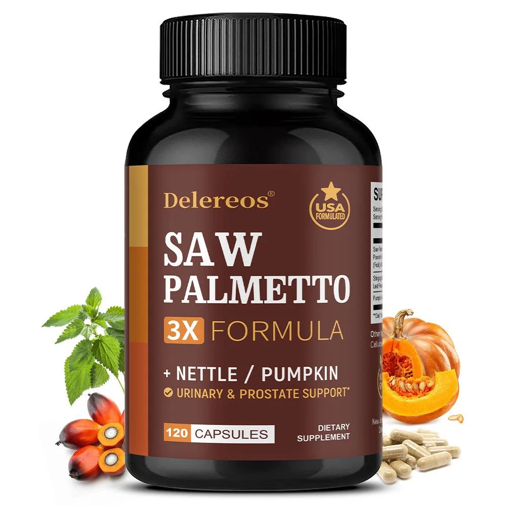 Saw Palmetto 500mg Capsules – Urinary & DHT Blocker | Vegan Herbal Supplement Qst