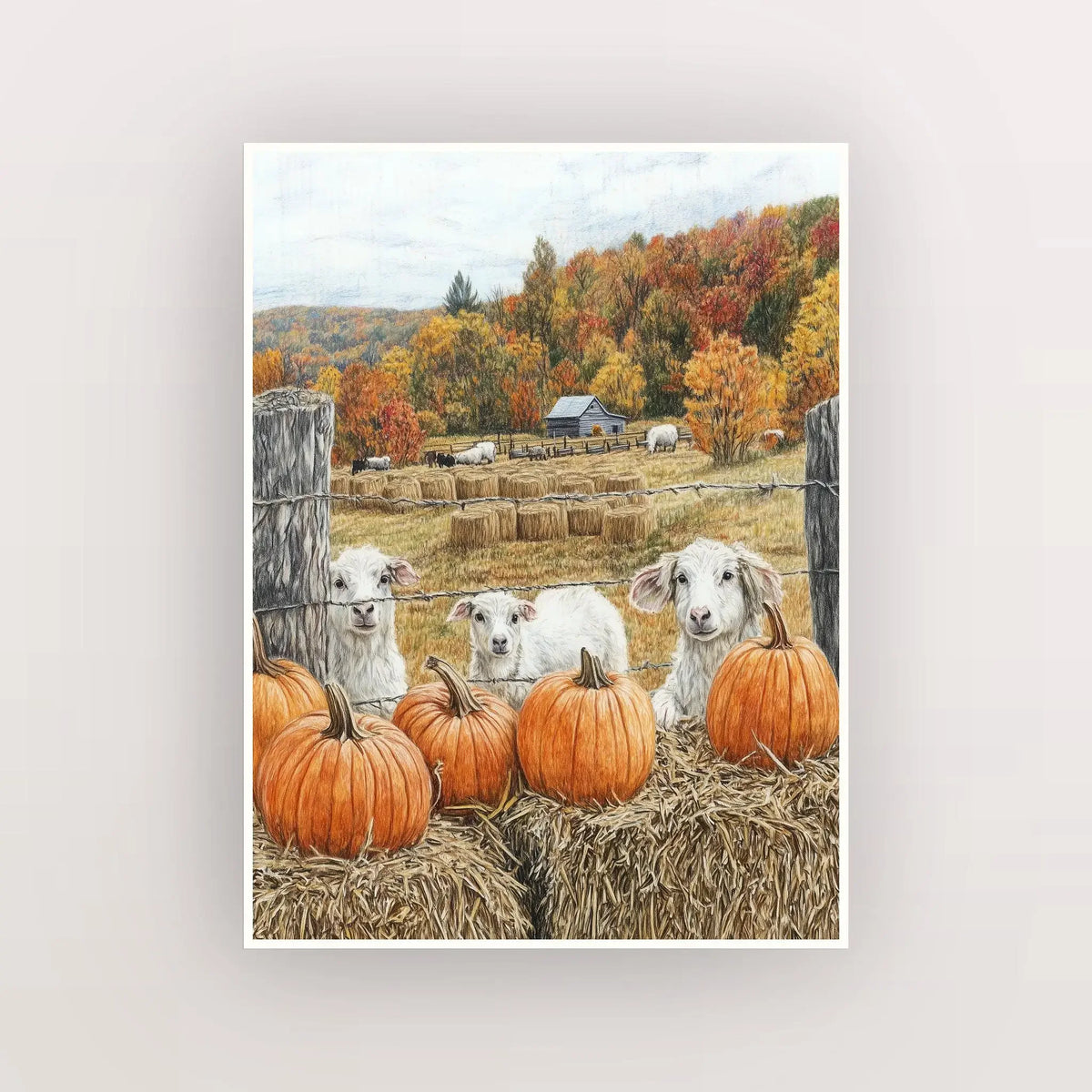 Vintage Landscape Canvas Art Print – Village Forest Flower Wall Decor Canvas Wall Art Qst
