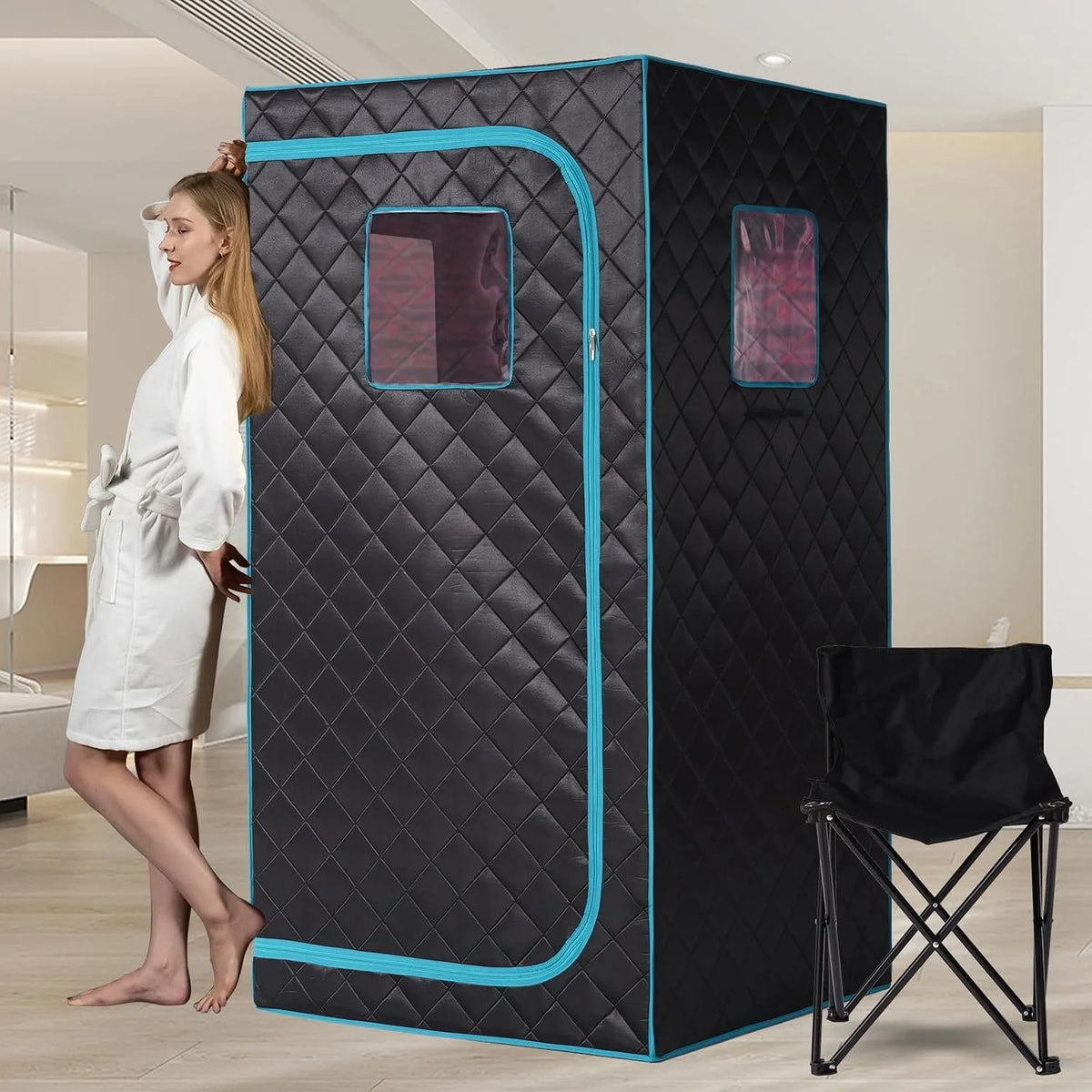 SMARTMAK Portable Infrared Sauna Box with Red Light Therapy Infrared Sauna Tent Qst
