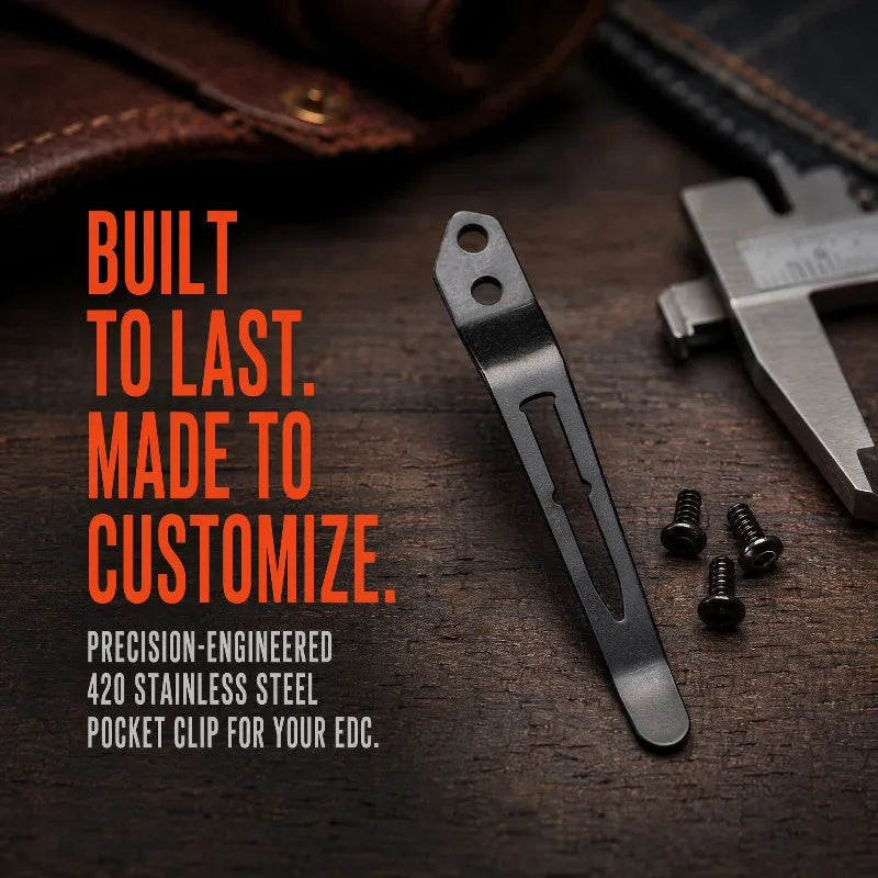 Stainless Steel Back Clip for DIY Folding Pocket Knife Knife Clip Accessory Qst