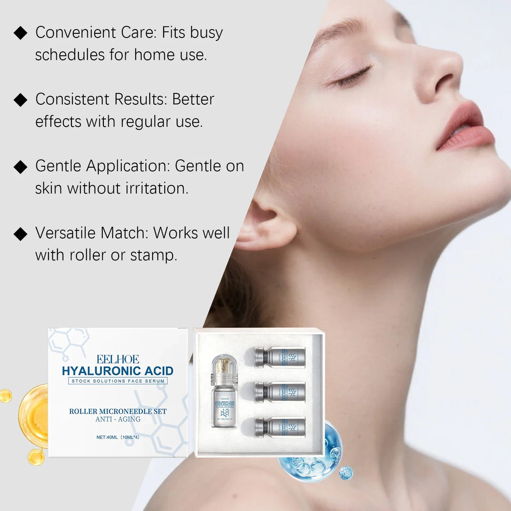 Hyaluronic Acid Face Serum & Roller Microneedle Set | Qme Face Serum Roller Qme
