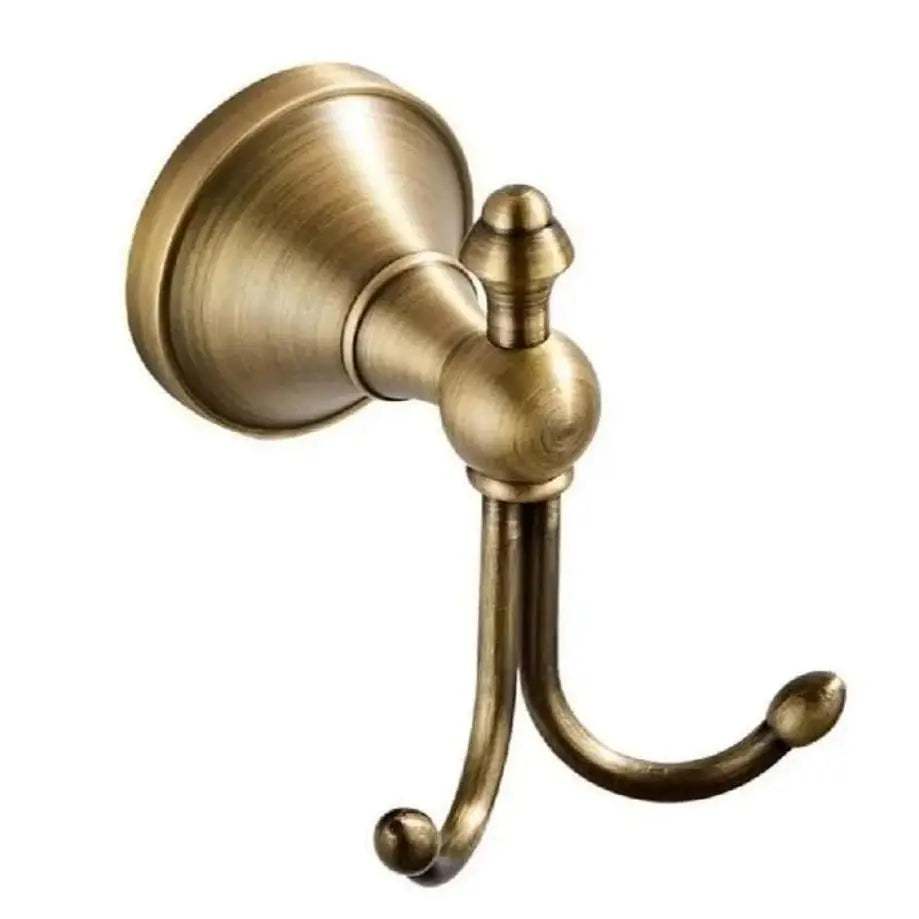 Vintage Antique Brass Double Wall Hook – Towel & Robe Hanger Wall Hook Qme