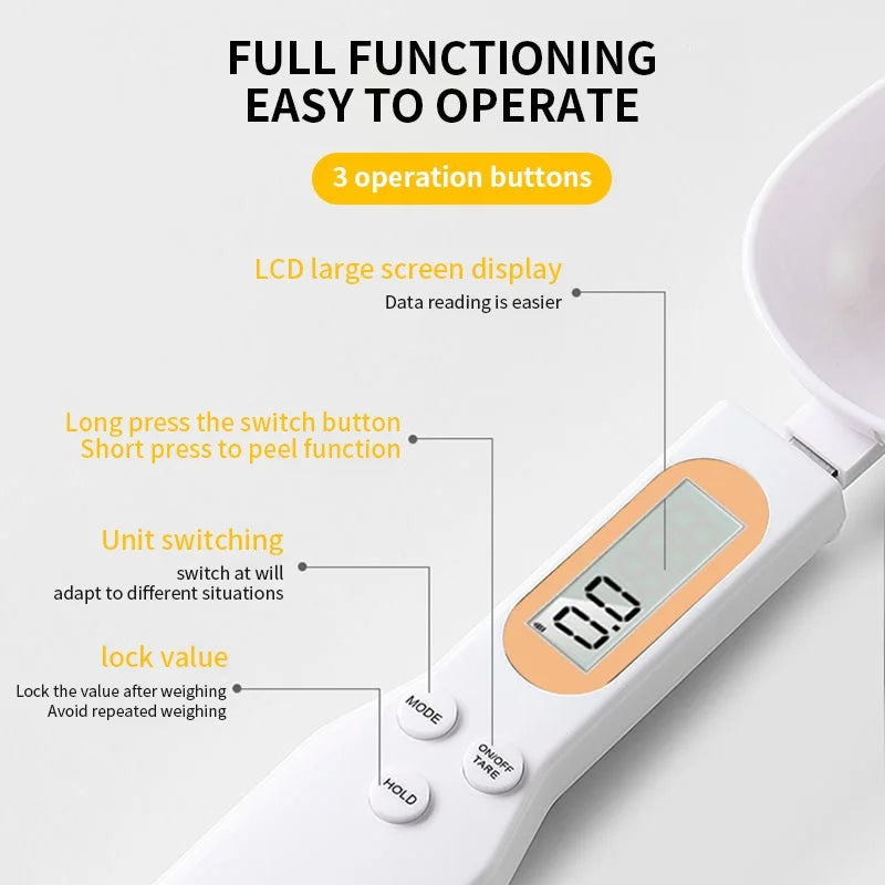 Mini Digital Spoon Scale – LCD Kitchen Measuring Tool Digital Spoon Scale Qme