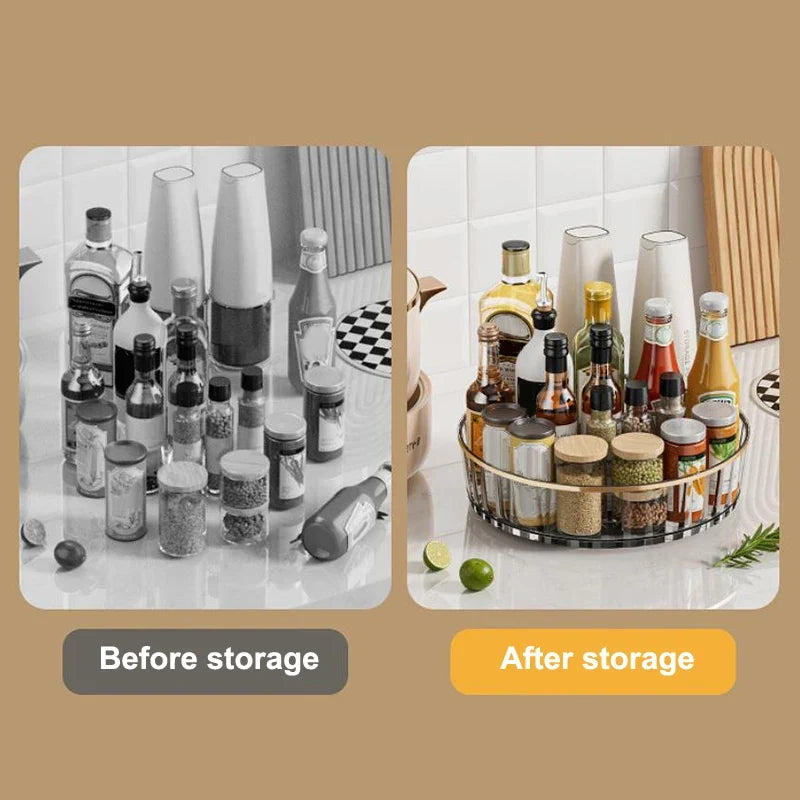 360° Rotating Organizer – Spice, Cosmetic & Perfume Rack Rotating Desktop Organizer Qme