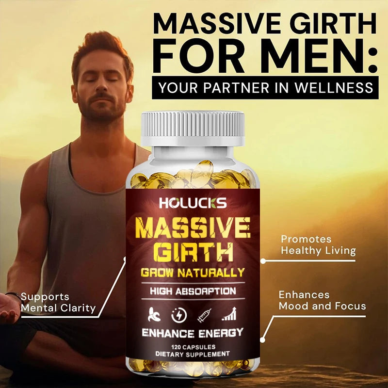 HOLUCKS Massive Girth Vegan Supplement – Stamina & Vitality Vegan Wellness Supplement Qst