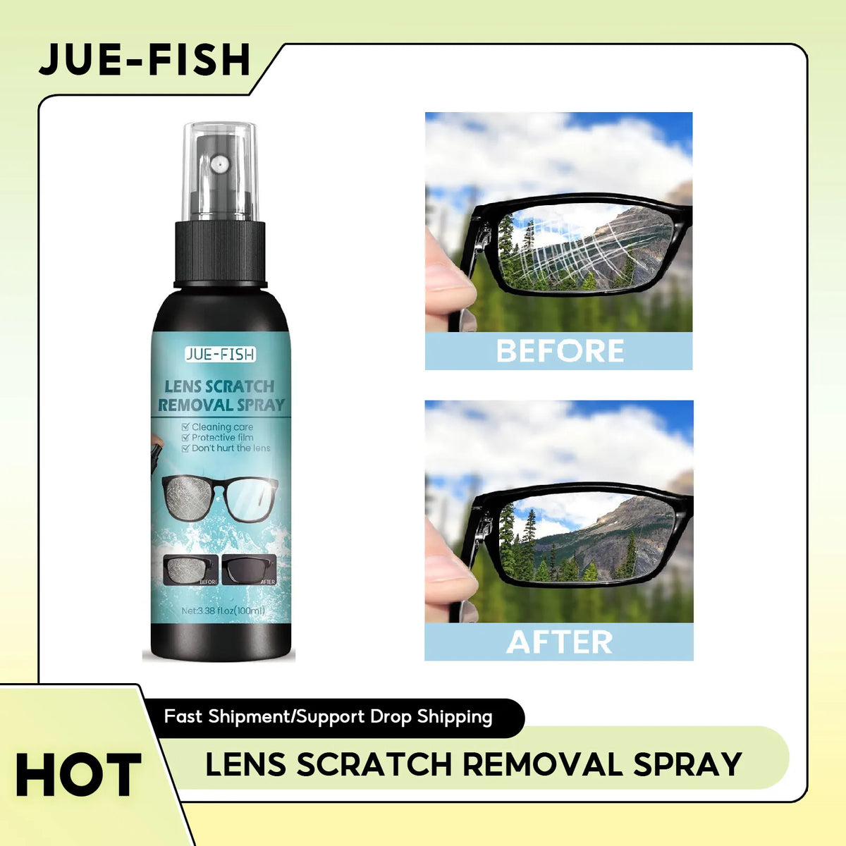 Eyeglass Lens Cleaner Spray – Removes Fingerprints, Dust & Oil Lens Cleaner Spray Qme
