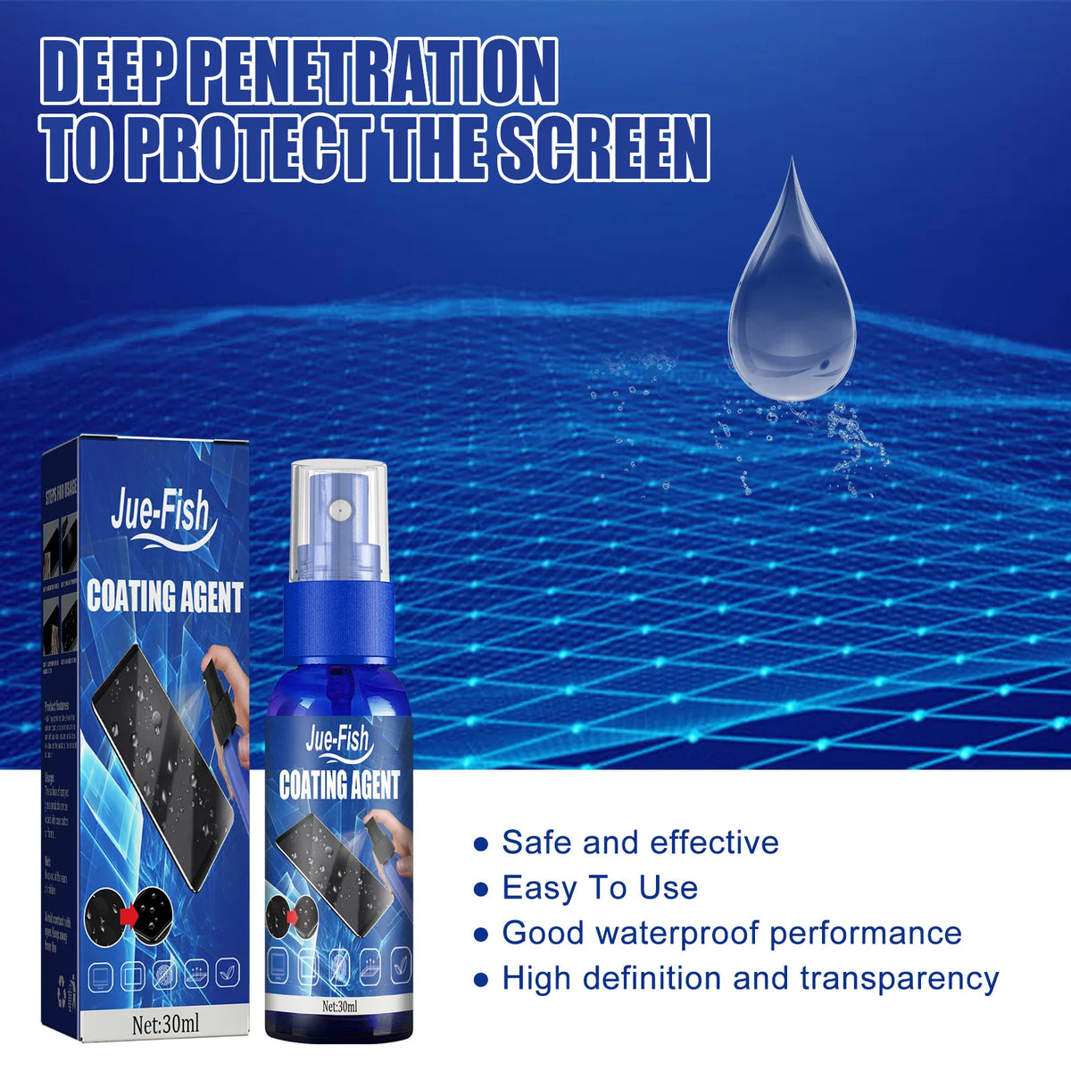 Liquid Screen Protector Spray – Hydrophobic Coating 30–120ml Screen Protector Spray Qst