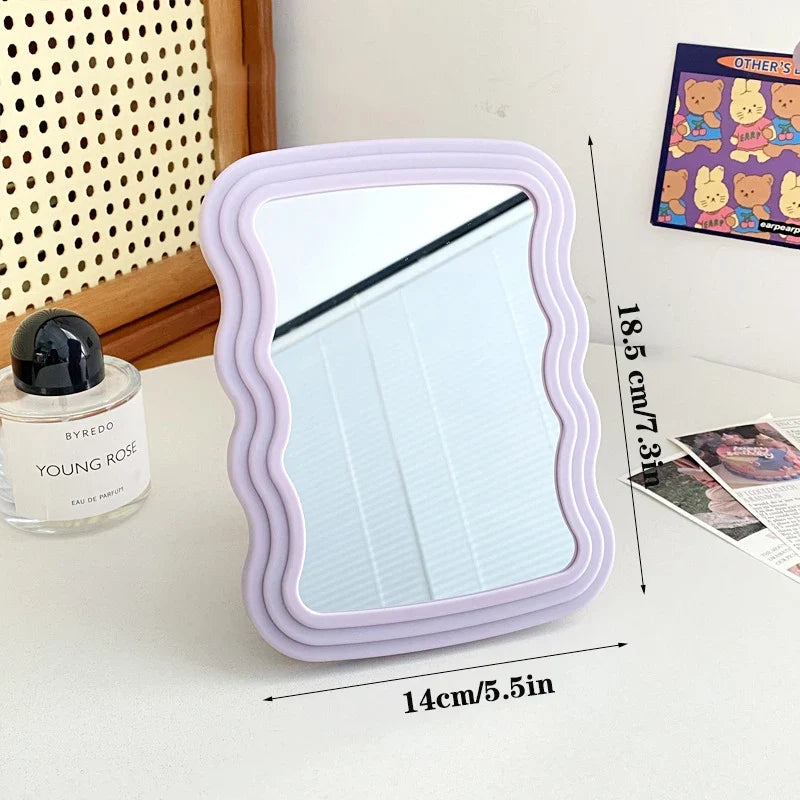 Foldable Portable Makeup Mirror – Compact Desktop Handheld Foldable Makeup Mirror Qme Purple