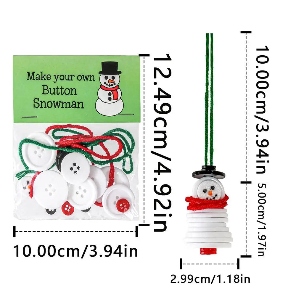 Christmas Tree Snowman Button Pendant Ornament Craft Toy Christmas Ornament Craft Qme China Mainland White