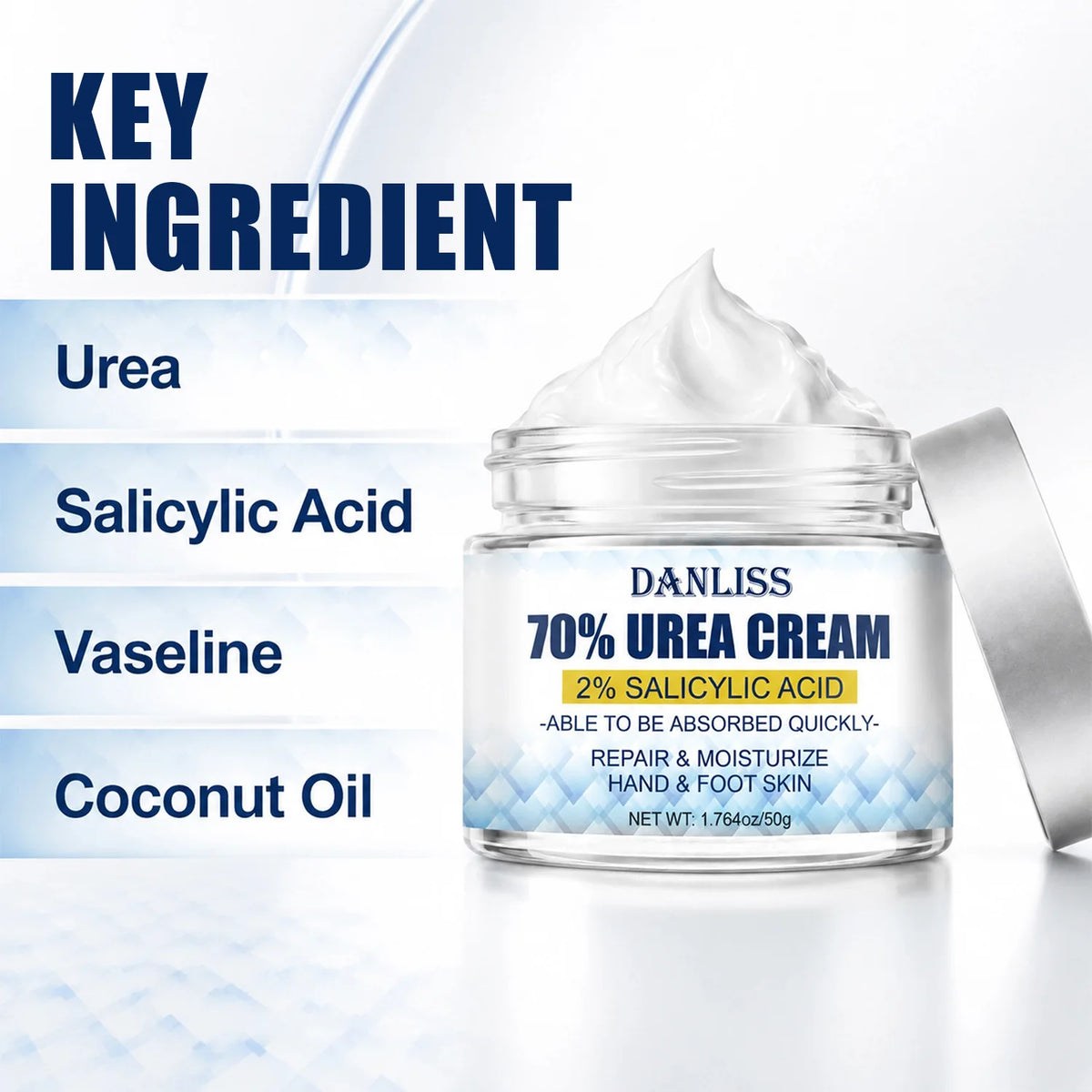 Lanemay 70% Urea Cream 2% Salicylic Acid – Feet & Hands 50g Foot & Hand Cream Qst