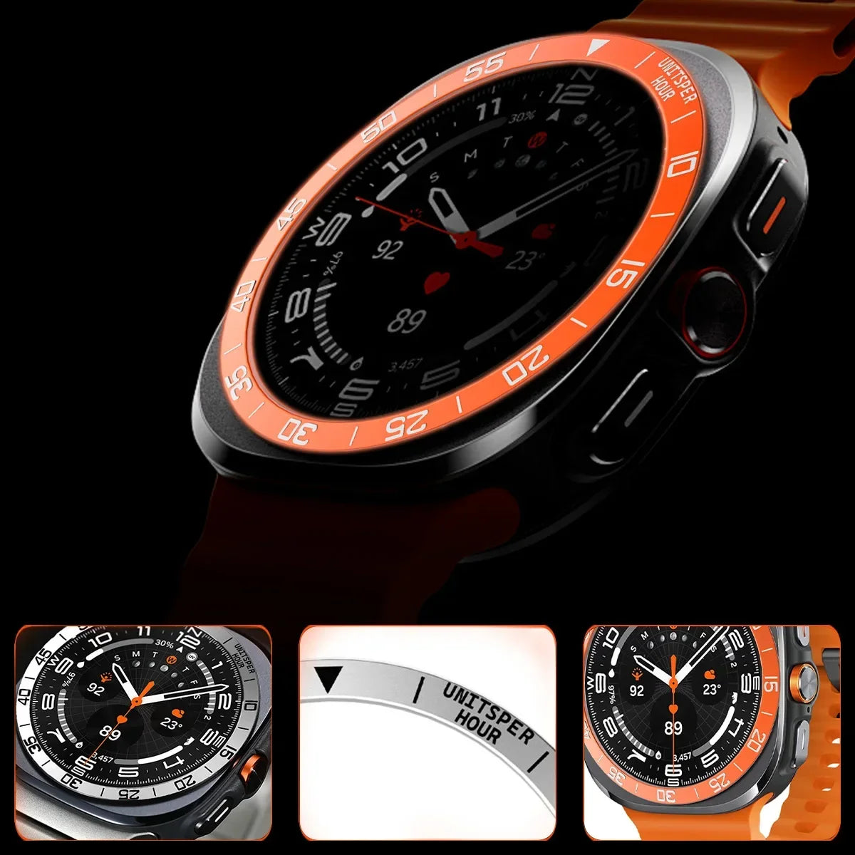 Metal Bezel Ring Case for Samsung Galaxy Watch 7 Ultra Smartwatch Bezel Case Qme