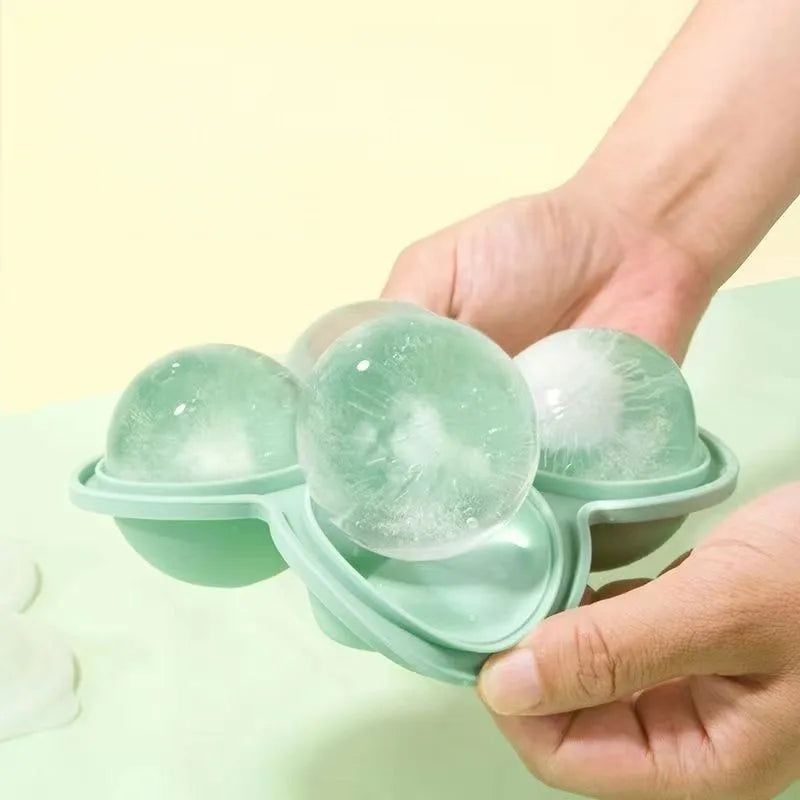 Large Ice Hockey Silicone Ice Cube Molds Set of 4 | Easy Release Silicone Ice Cube Molds Qme