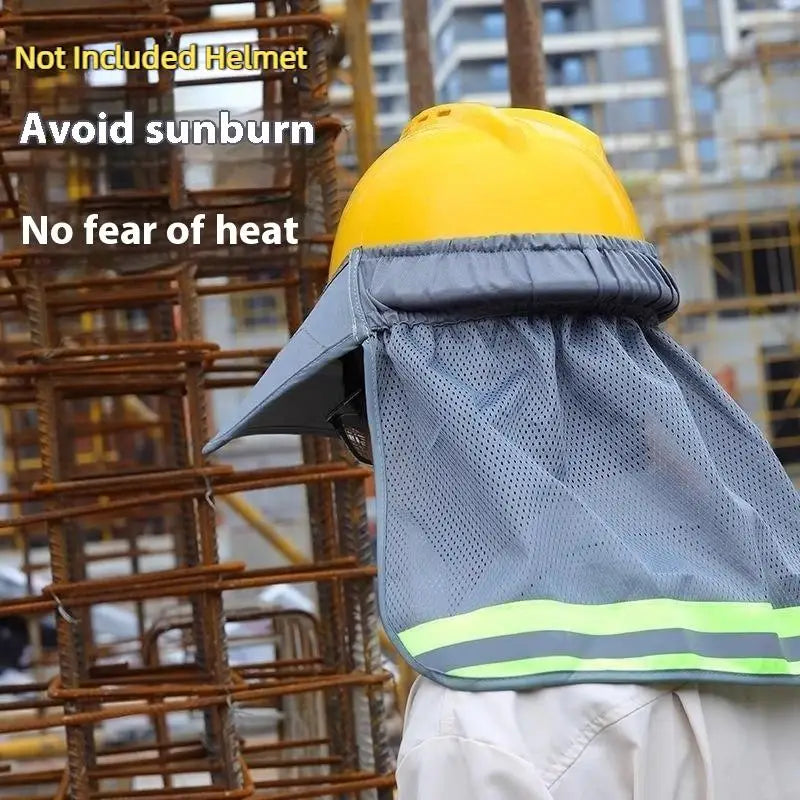 Safety Hard Hat Sun Shade Neck Shield – Reflective Brim Hard Hat Sun Shield Qme