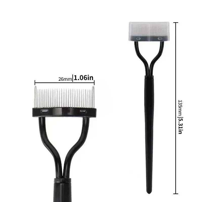 Metal Eyelash Curler & Foldable Lash Separator Brush Comb Eyelash Curler Comb Qme