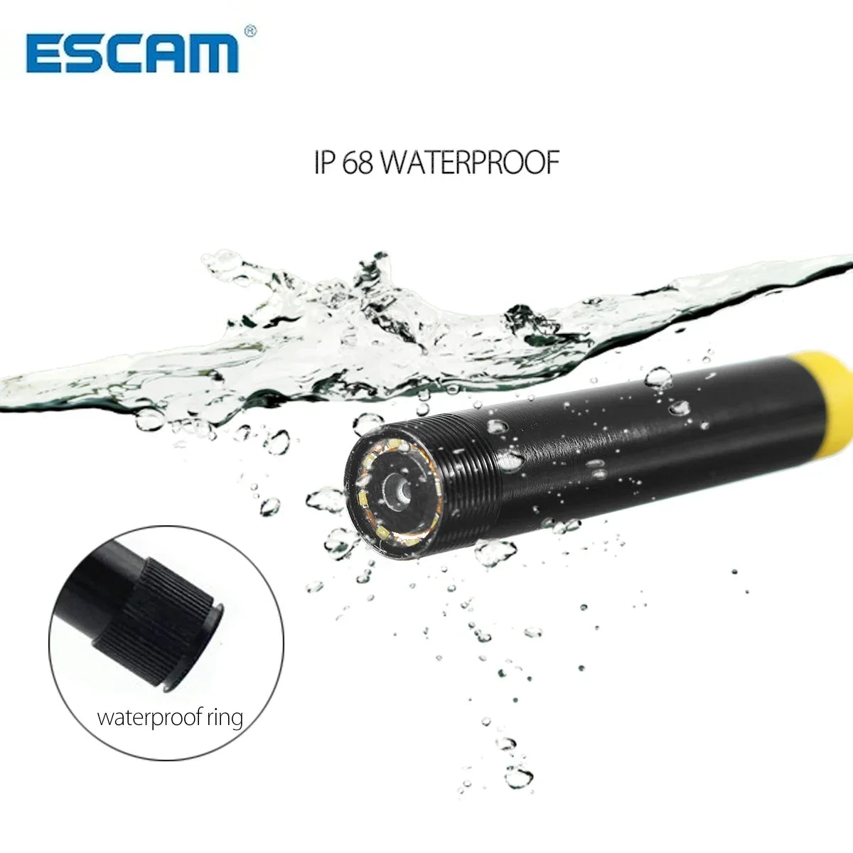 ESCAM WiFi Borescope Camera HD 1200P 8 LED Waterproof | 2-10M Borescope Inspection Camera Qme