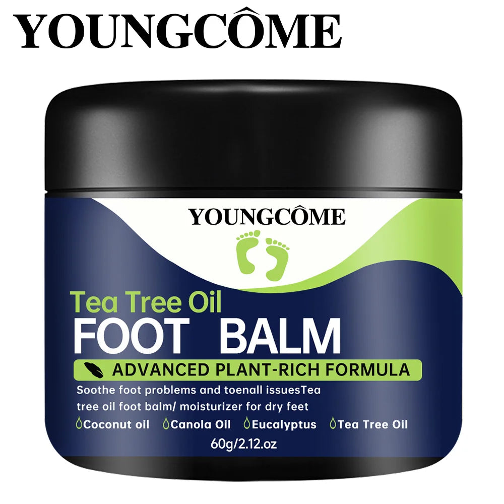 YOUNGCOME Tea Tree Oil Foot Cream – Moisturizes Dry Skin Foot Cream Qst