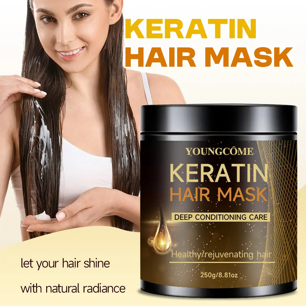 YOUNGCOME Keratin Hair Mask 250g | Smooth, Soft & Shiny Hair Keratin Hair Mask Qst