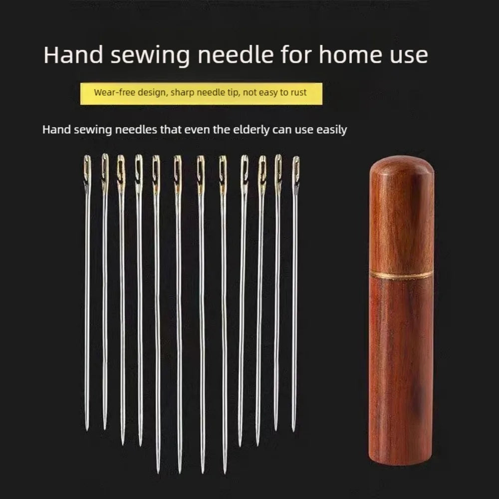 Self-Threading Sewing Needles Set of 12 – Stainless Steel Sewing Needles Qme