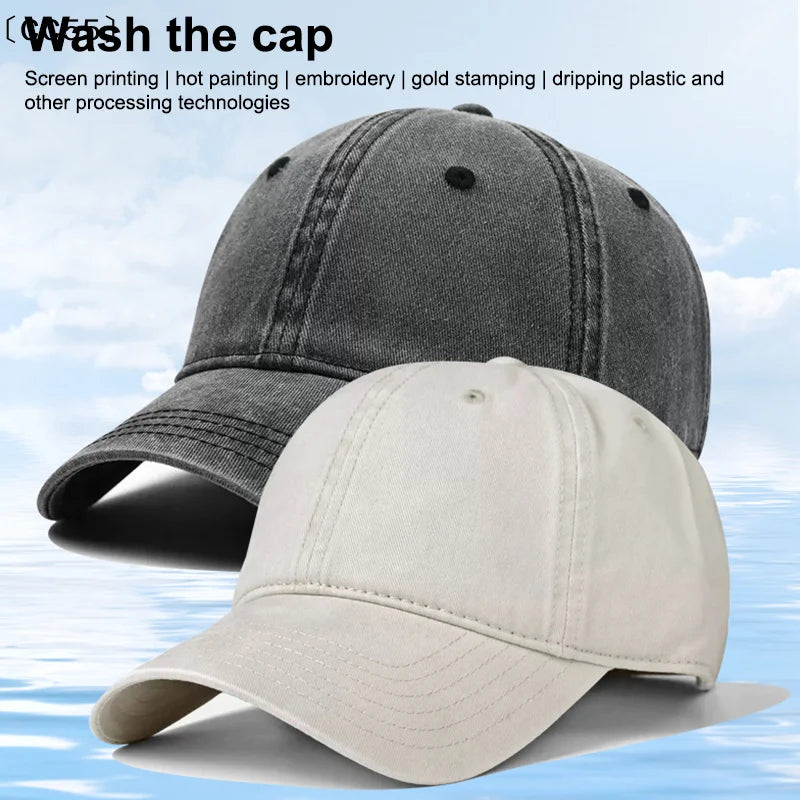 Washed Denim Baseball Cap – Unisex Vintage Hip Hop Hat Baseball Cap Qst